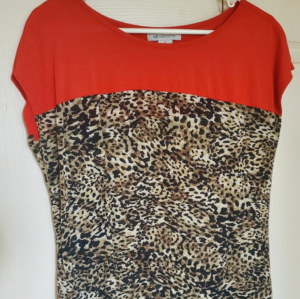 Liz Claiborn womens, size S. Bright, lepord dress or casual shirt.